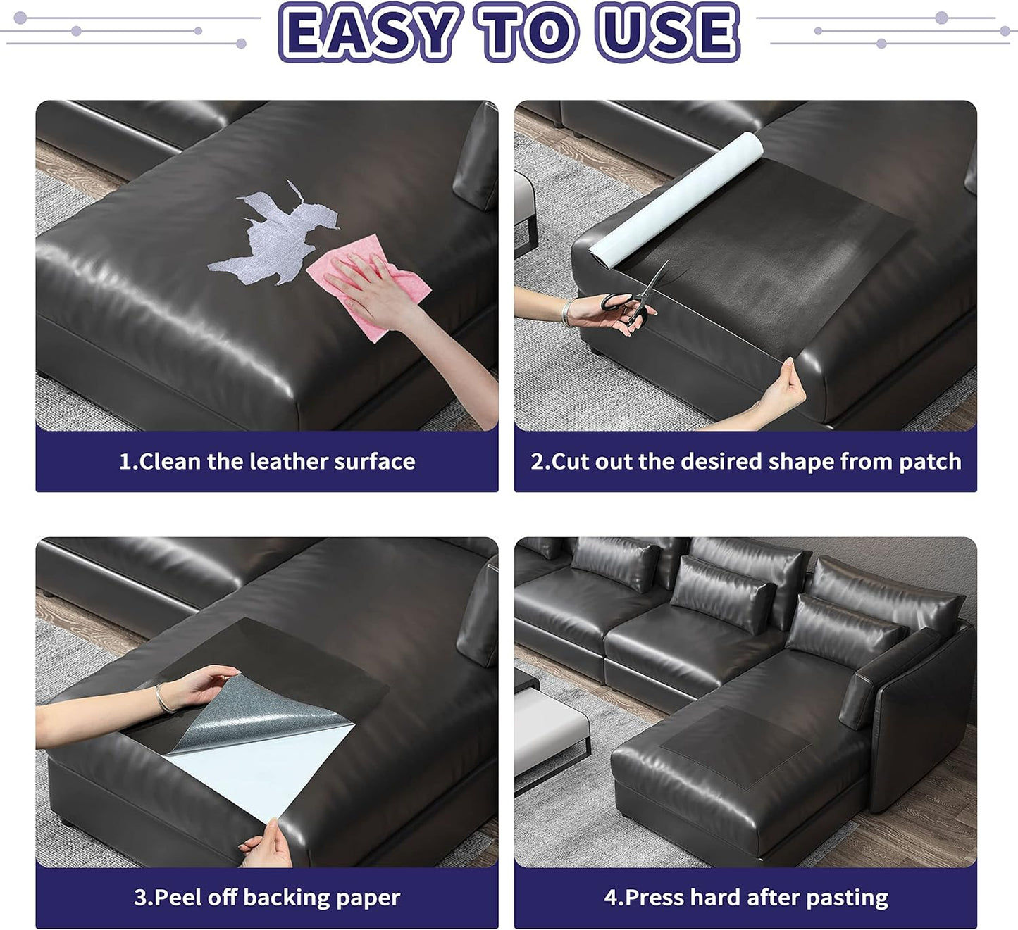 Self Adhesive Leather Repair Patch for Sofas Car Seats Couches